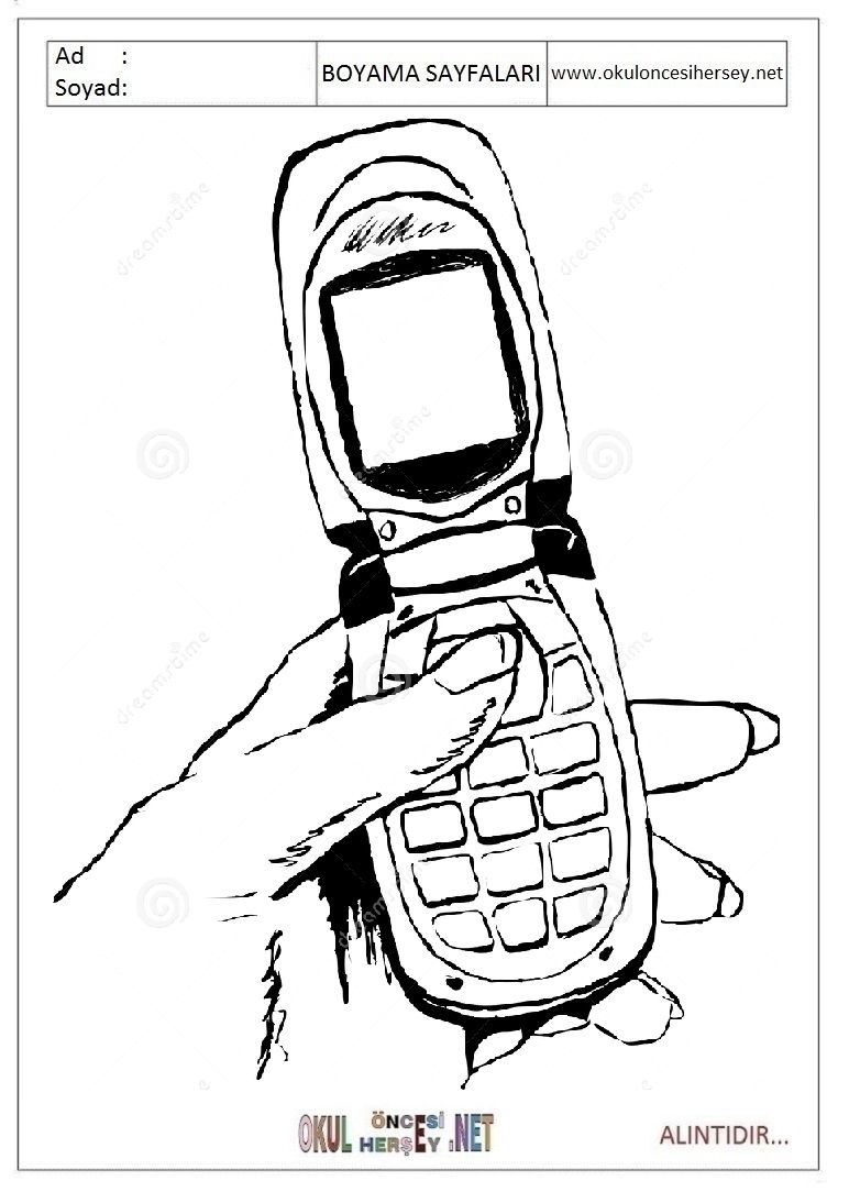 Çocuklar İçin Cep-Telefonu Boyama Sayfaları 